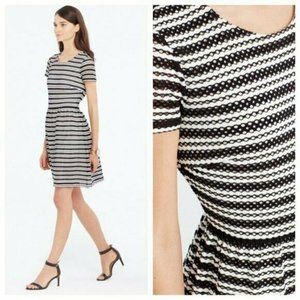 Ann Taylor Black & White Eyelet Petite Dress